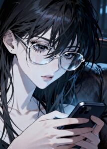 Ảnh anime đeo kính nét dịu dàng