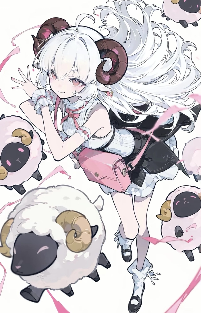 Ảnh anime girl tóc trắng với mái tóc bay nhẹ