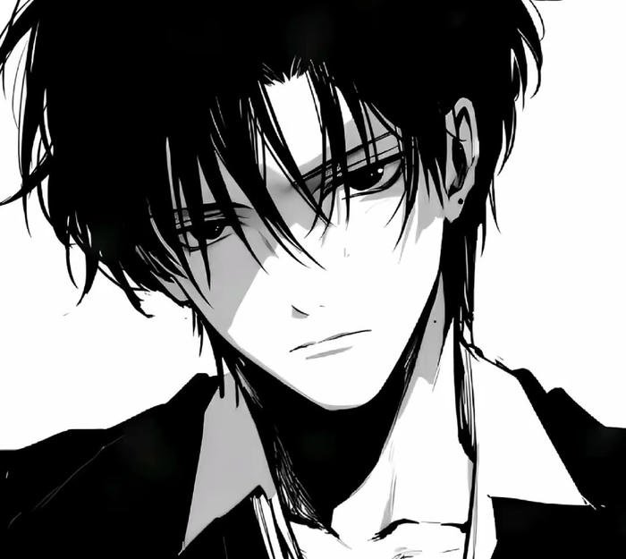 Ảnh anime nam trắng đen trầm