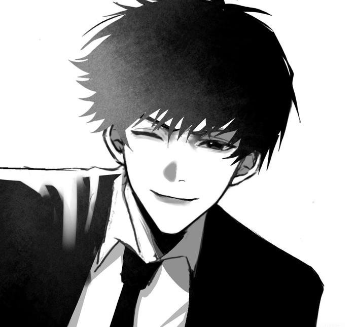 Ảnh nam anime phong cách trắng đen nổi bật