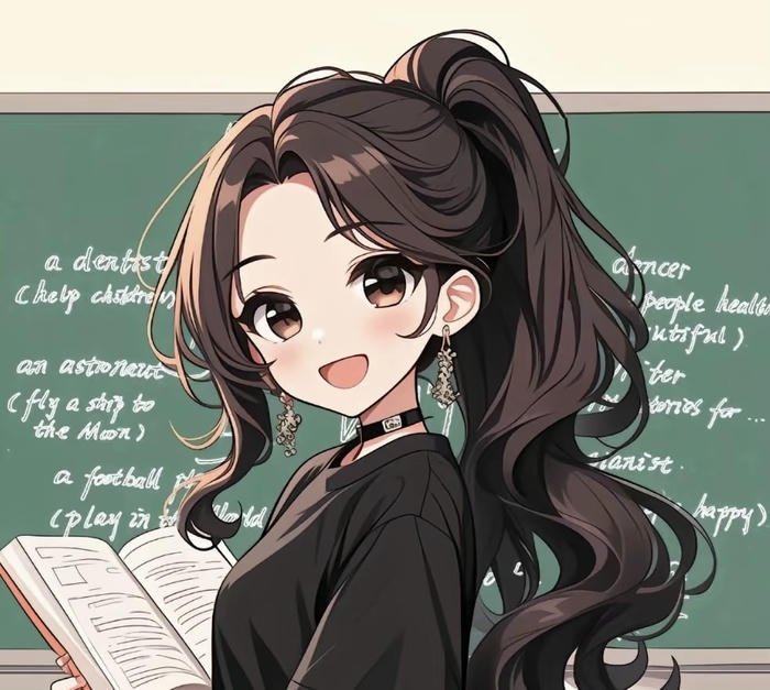 Bức ảnh cô giáo anime nhẹ nhàng