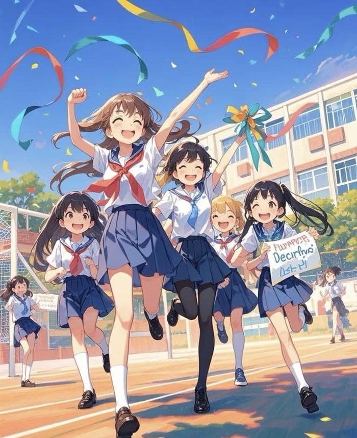 Bức hình anime nhóm sáng sủa