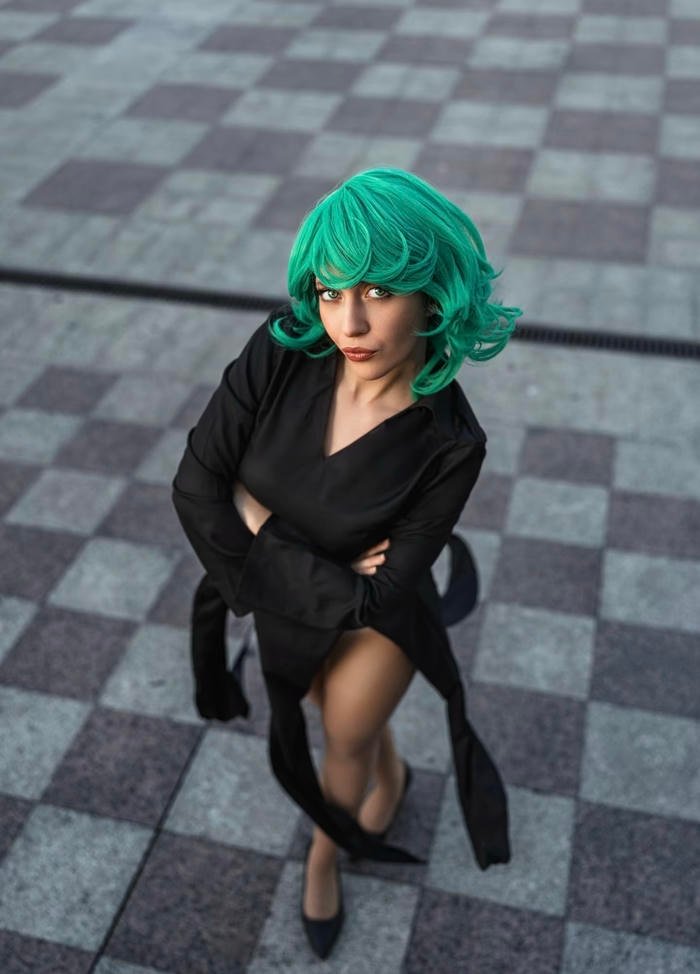 Bức hình tatsumaki cosplay để lại dấu ấn với tóc xanh lá