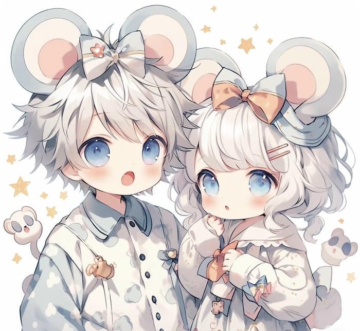 Chibi cặp đôi đáng yêu tinh nghịch