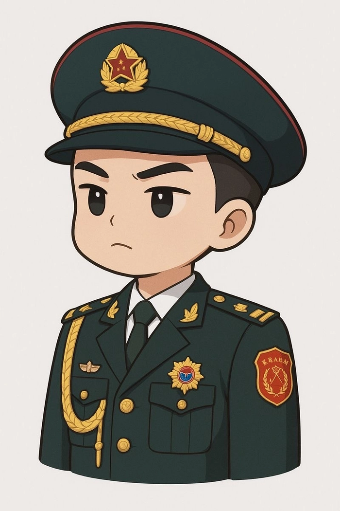 Hình ảnh chú bộ đội chibi mang phong cách hoạt hình