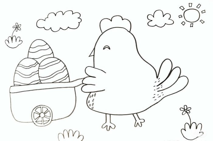 Hình ảnh gà mái dễ tô màu