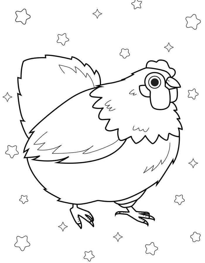 Hình ảnh gà mái mầm non tô màu