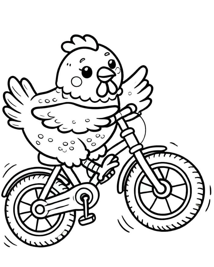 Hình ảnh gà mái tô màu đường viền rõ