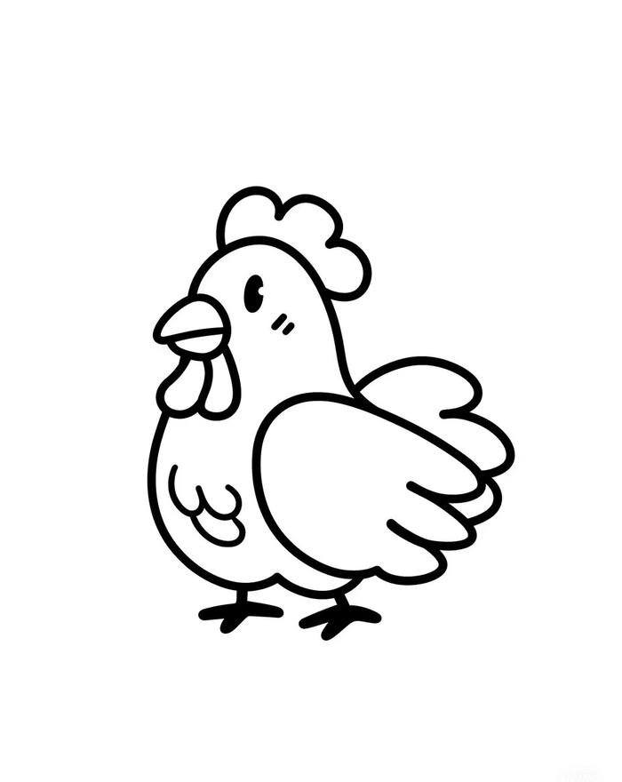 Tranh gà mái tập vẽ vui vẻ