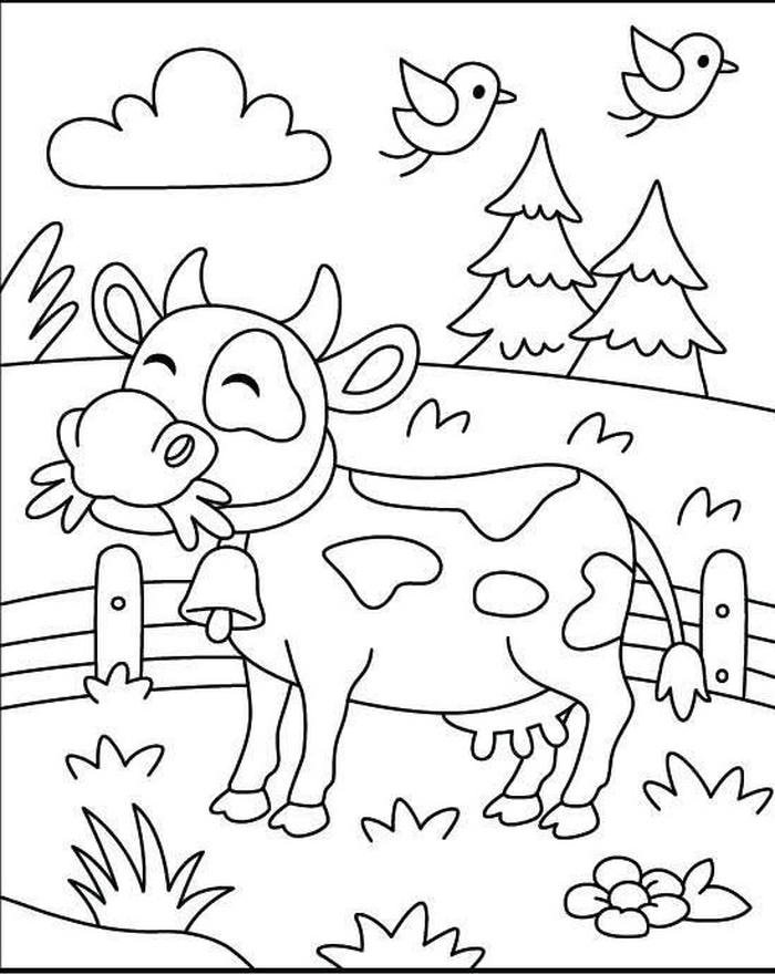 Vẽ tranh tô màu con bò