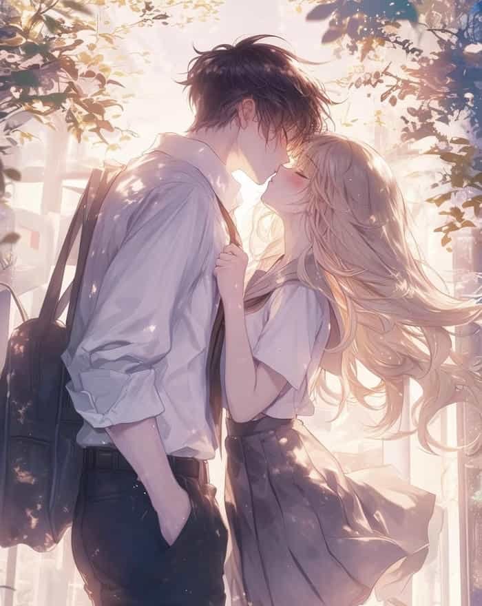 ảnh anime hôn nhau rực rỡ