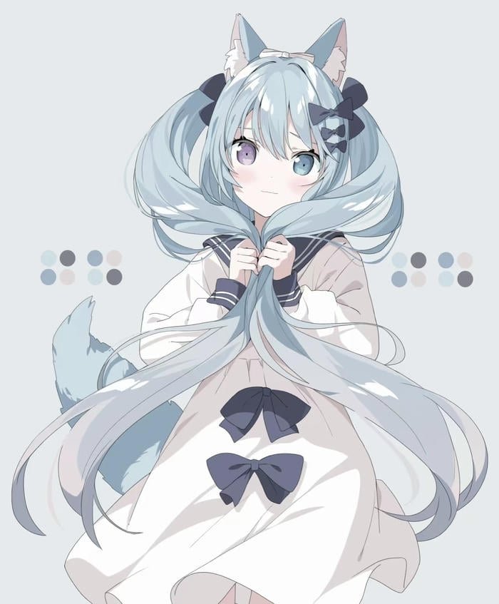 ảnh anime nữ cute tóc dài