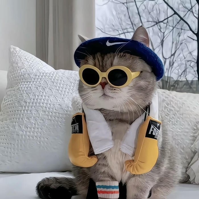 ảnh avatar cute mèo mặc đồ cực ngầu