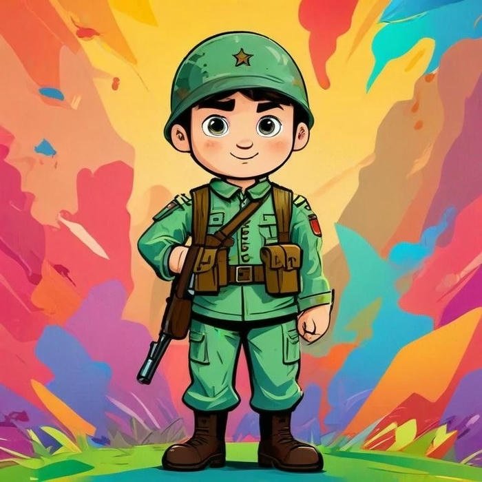 ảnh chú bộ đội chibi cho thiếu nhi
