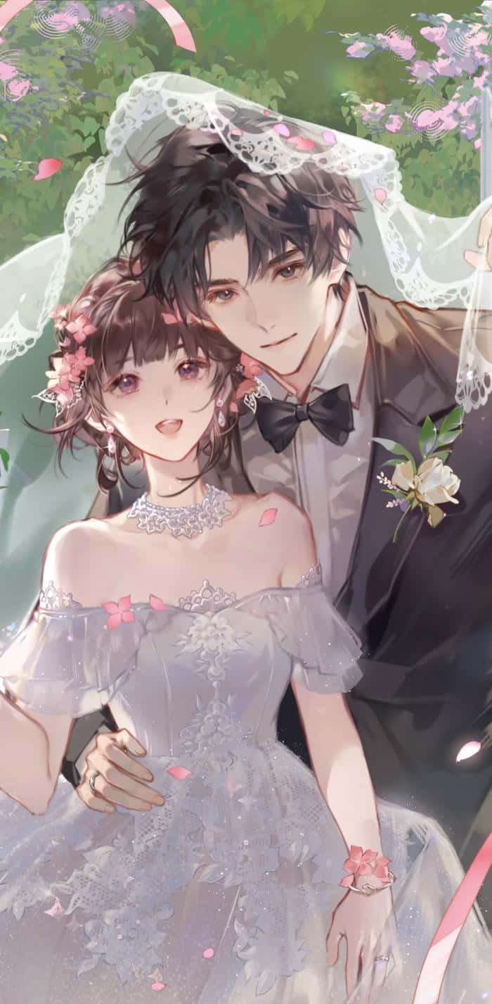 ảnh cô dâu chú rể anime lung linh