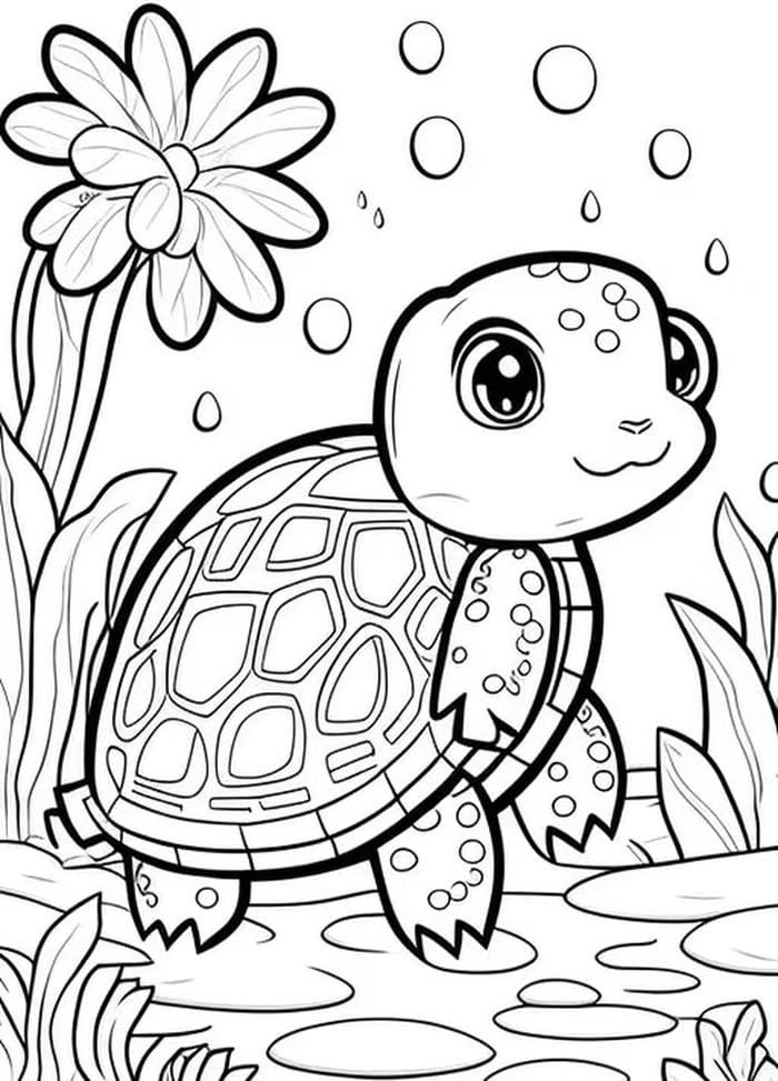 ảnh con rùa biển tô màu