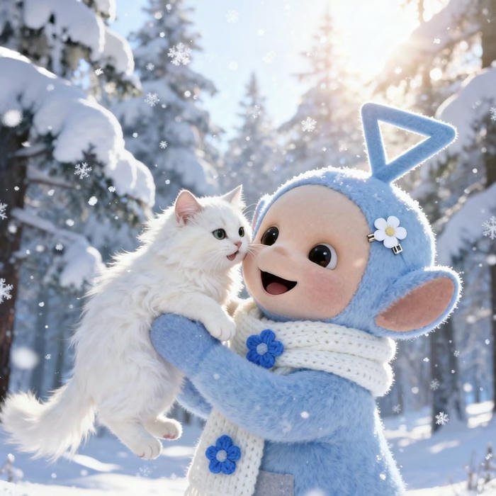 ảnh đại diện cute chơi đùa trong tuyết