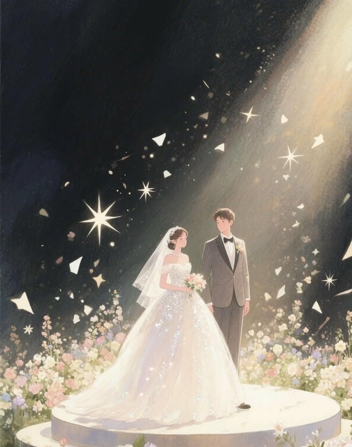 ảnh đôi cưới anime hạnh phúc