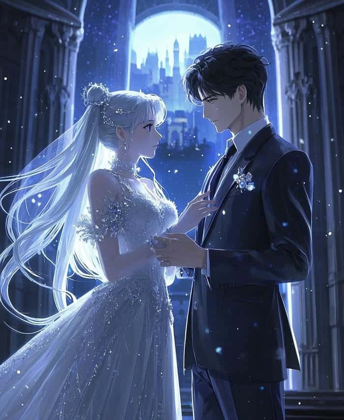 ảnh lễ vu quy cô dâu chú rể anime đẹp tinh khôi