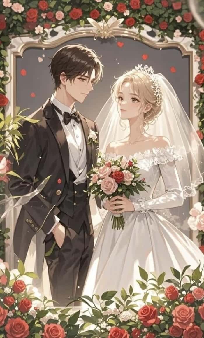 ảnh minh họa cô dâu chú rể anime độc đáo