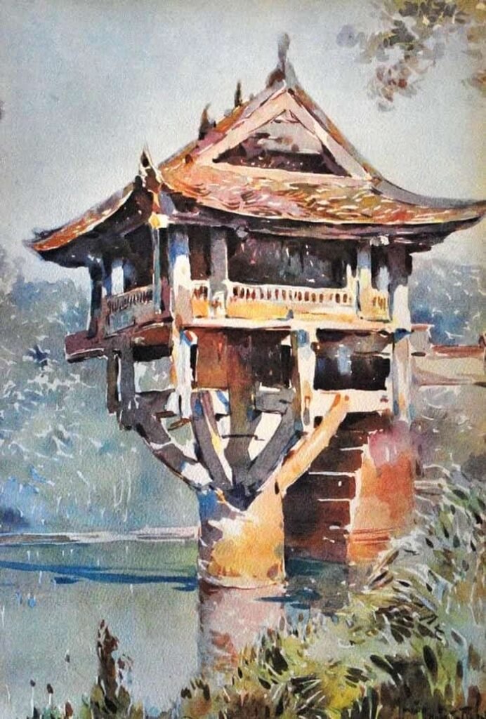 ảnh mô phỏng thích mắt vẽ tranh chùa 1 cột