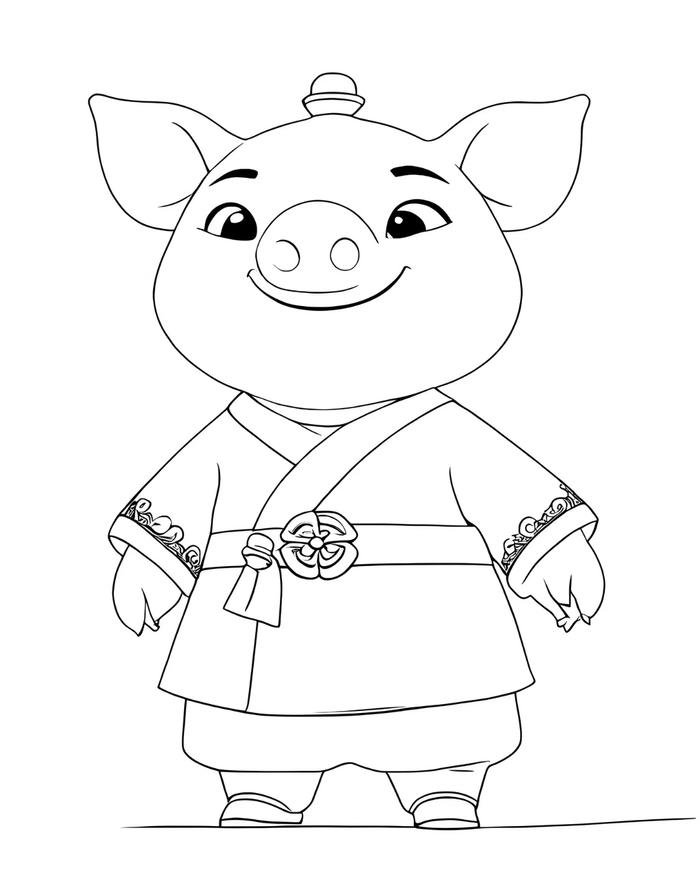 ảnh tô màu con heo nổi bật
