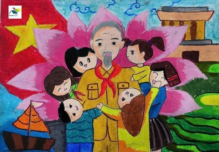 ảnh vẽ tranh quốc khánh ấn tượng