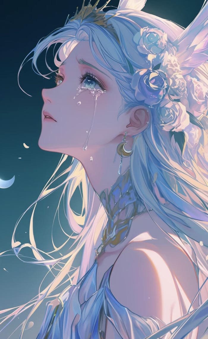 anime nữ buồn khóc giữa bóng tối