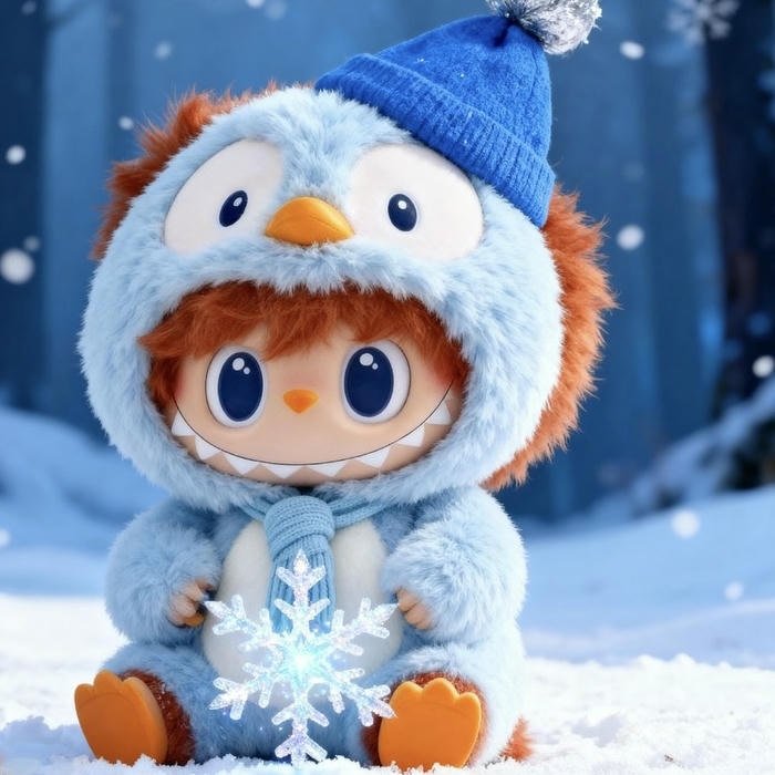 avatar cute labubu chơi trong tuyết
