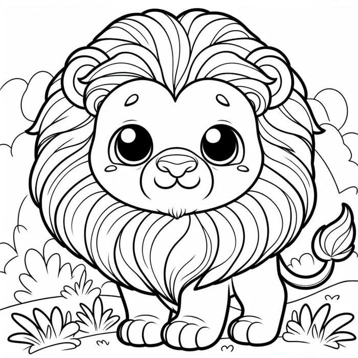 bé học màu với sư tử