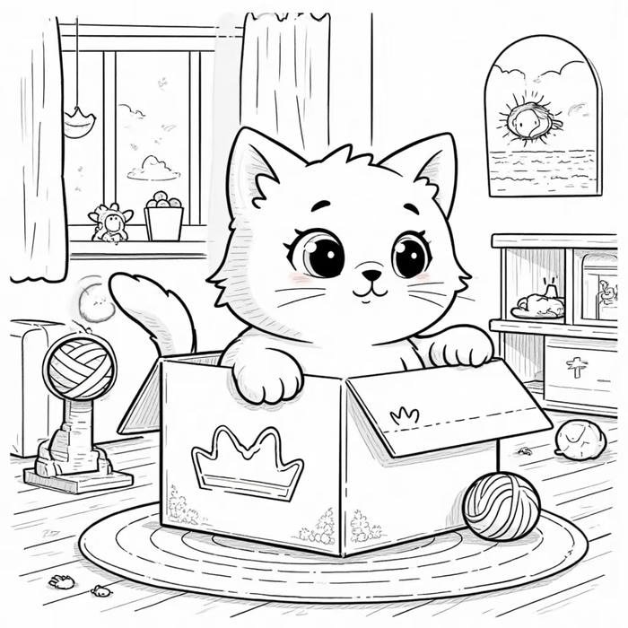 bé mầm non tô màu mèo xinh