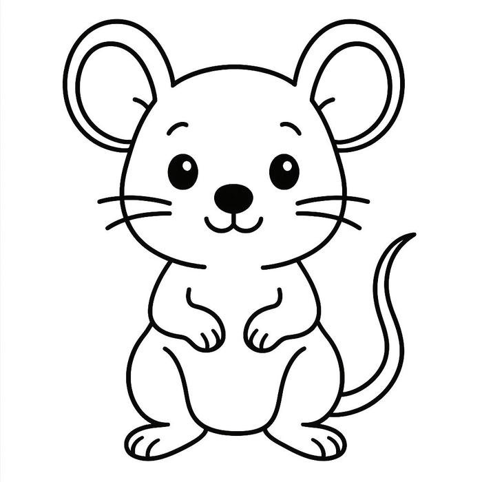 bé tập tô hình con chuột