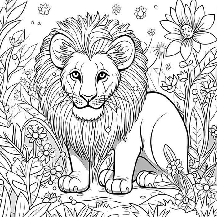 bé tập tô hình sư tử dễ