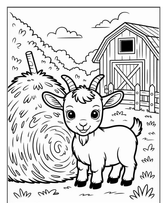 bé tập vẽ hình con dê