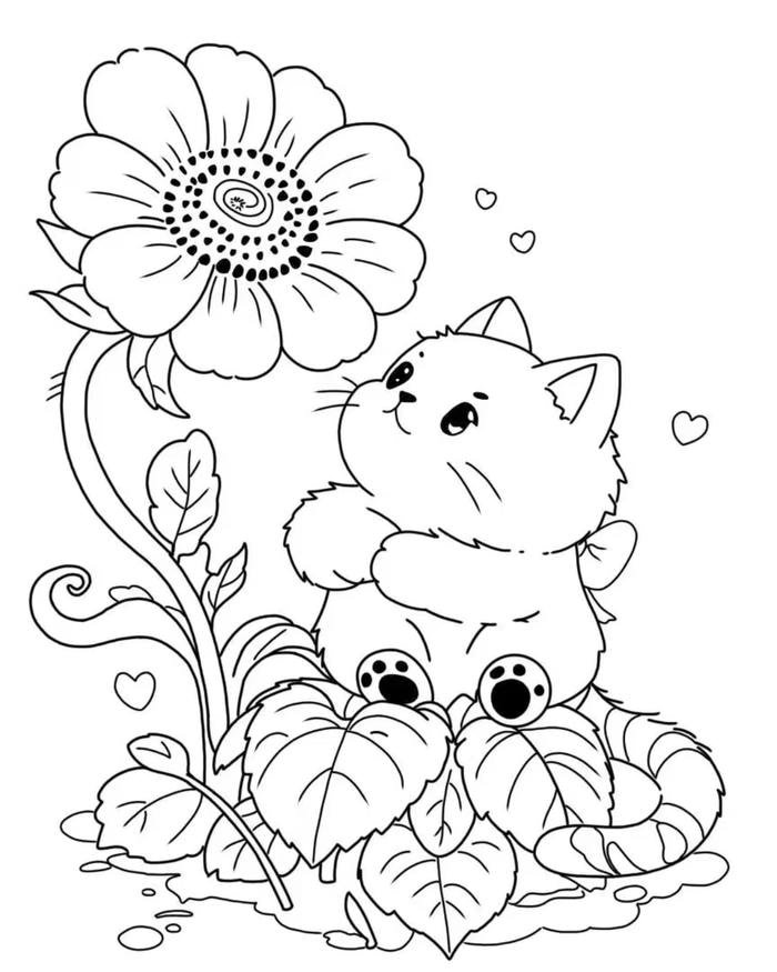 bé tô màu mèo đáng yêu