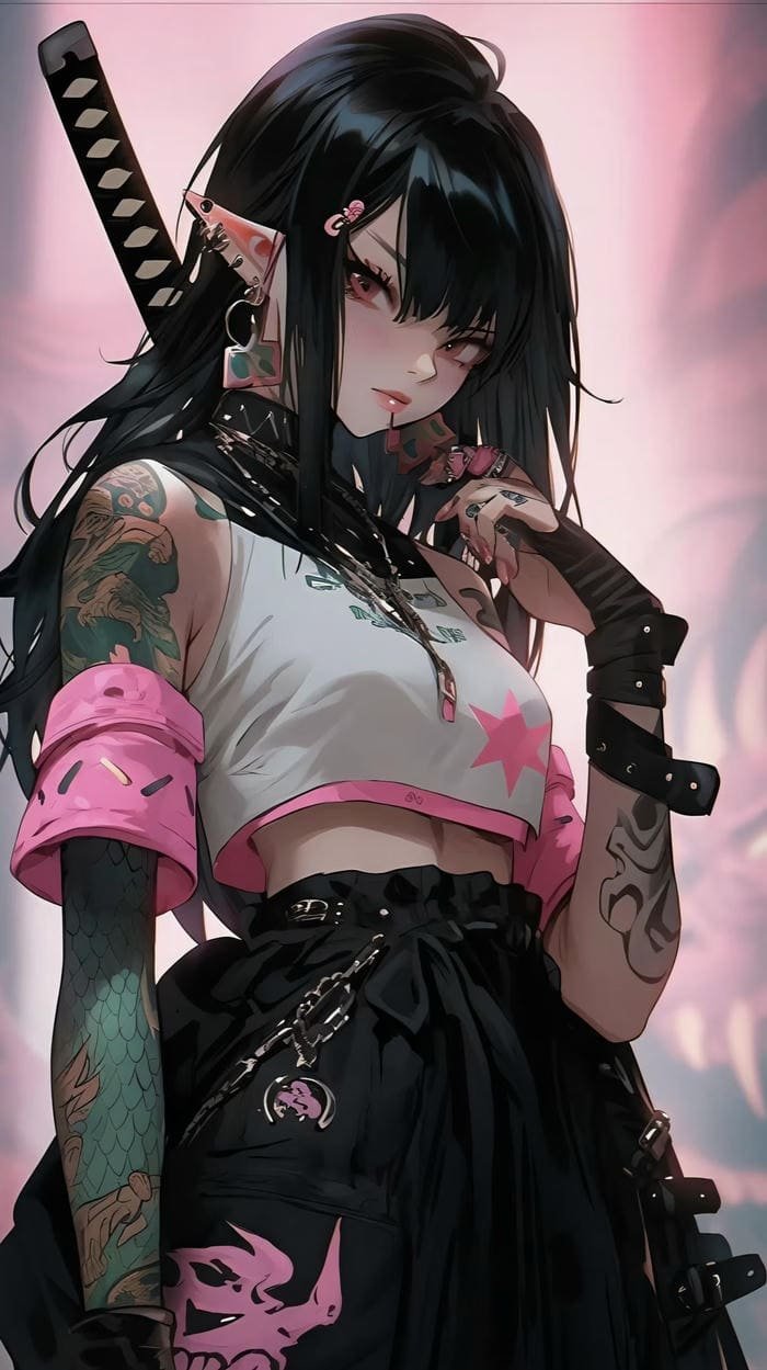 bức ảnh anime girl lạnh lùng cá tính đơn giản