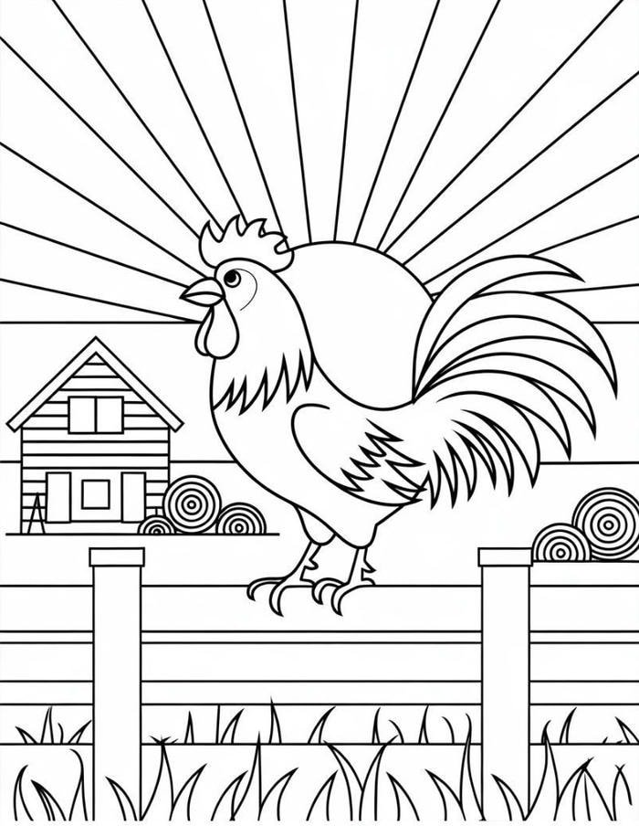 con gà trống đen trắng dễ tô