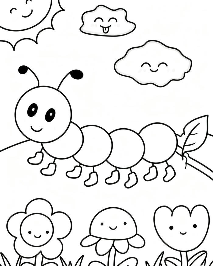 con sâu đơn giản cho bé tô