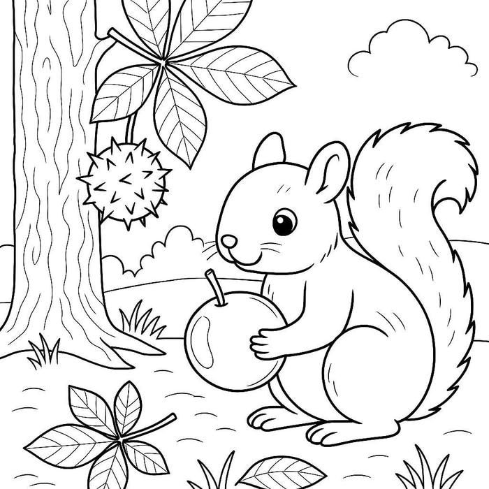 con sóc nét đơn tranh tô màu