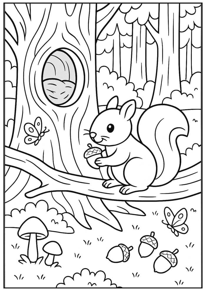 con sóc tranh tô màu sắc nét