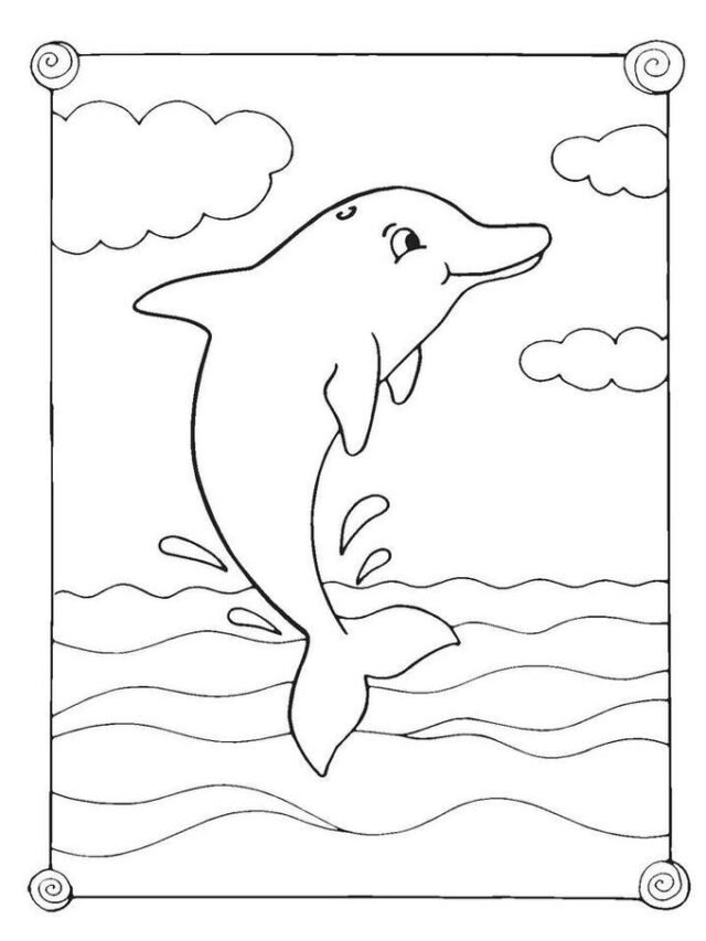List 141+ tranh tô màu cá heo cực dễ thương dành cho trẻ em