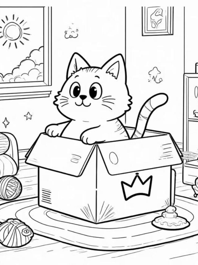 Tranh tô màu con mèo dễ thương cho bé tập tô mỗi ngày