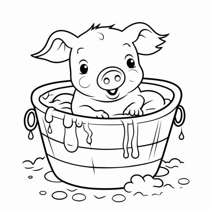 heo dễ vẽ cho bé tô