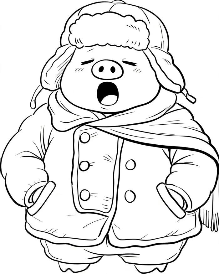 heo hoạt họa tranh tô màu