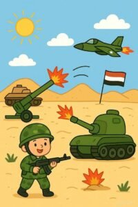 hình ảnh chú bộ đội chibi đang ở chiến trường