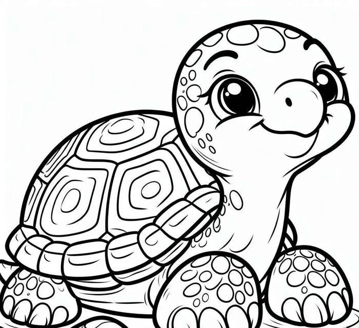 hình ảnh rùa đáng yêu tô màu