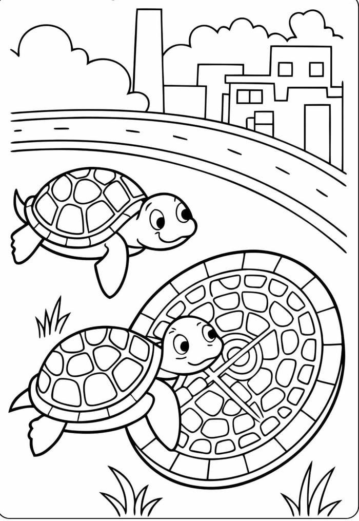 hình ảnh rùa hoạt hình tô màu