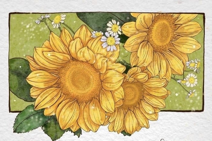 hình ảnh tranh hướng dương độc đáo