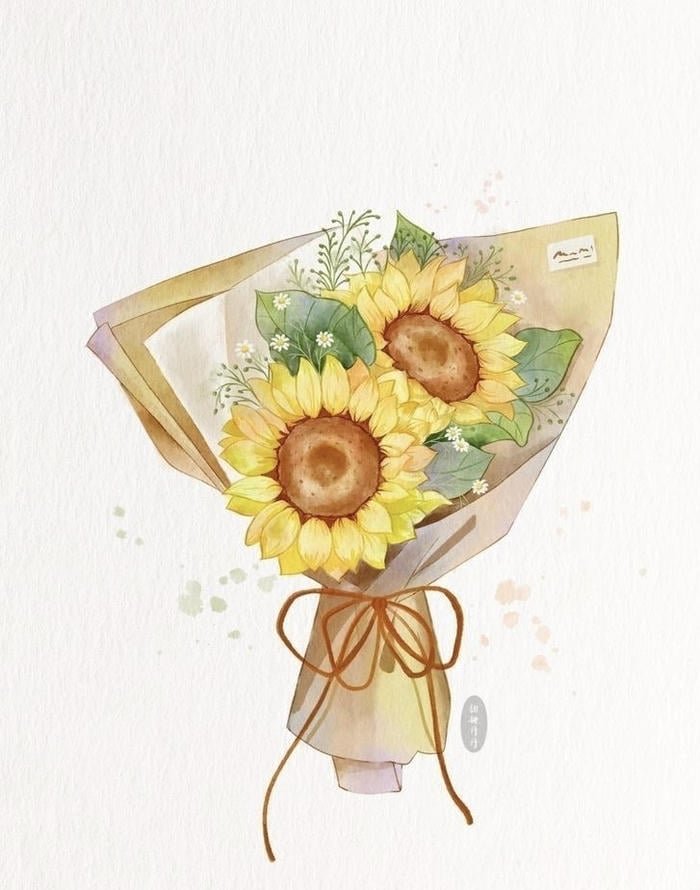 hình ảnh vẽ hướng dương xuất sắc