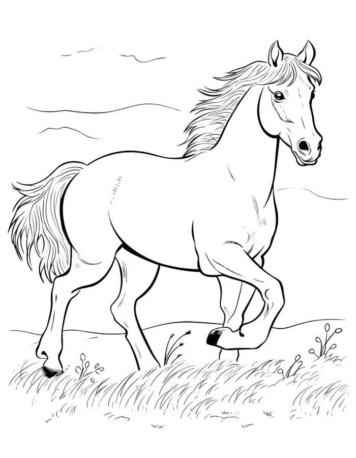 hình con ngựa cho bé tập tô